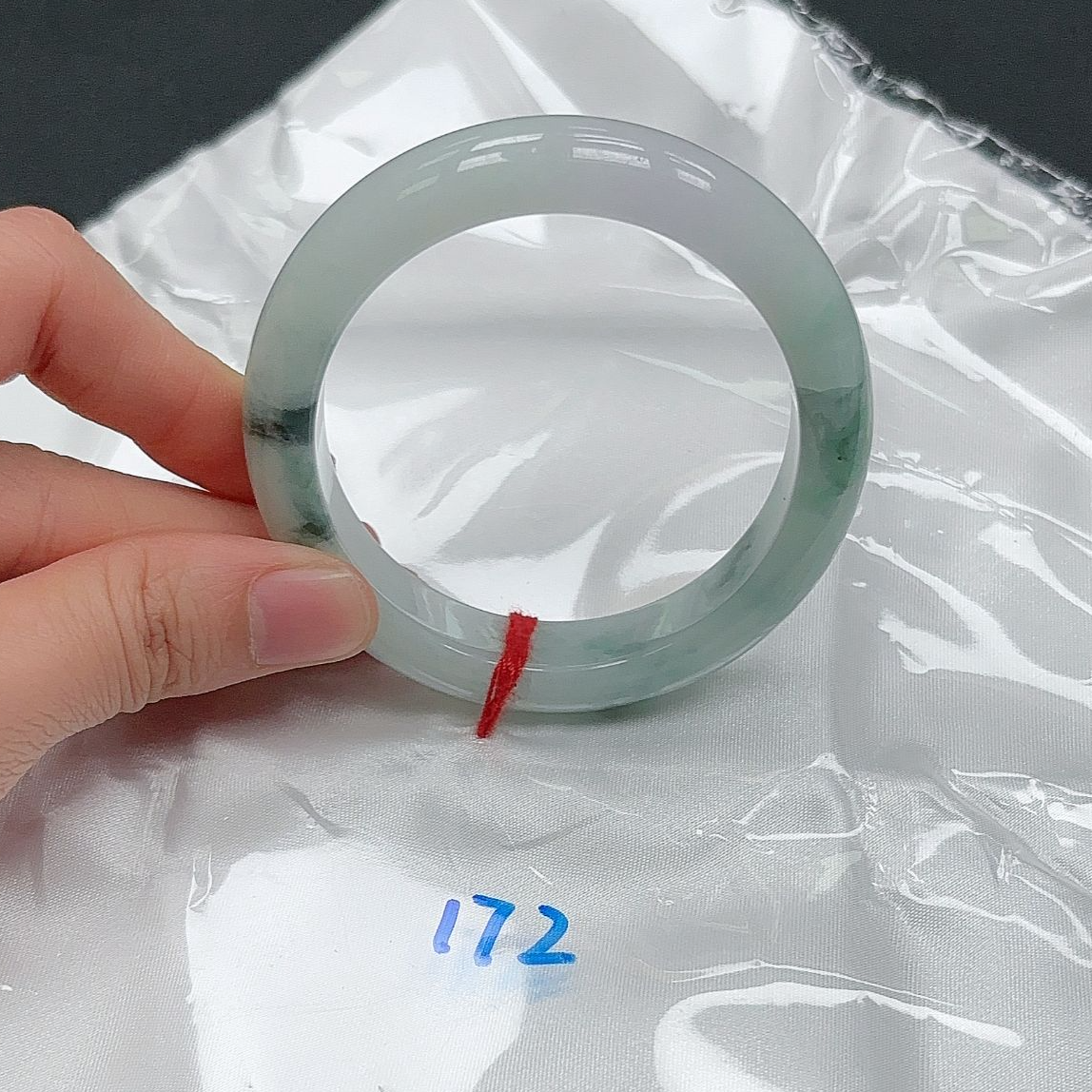 【圈口51~53】缅甸A货翡翠手镯天然玉镯女款春彩手镯400-172