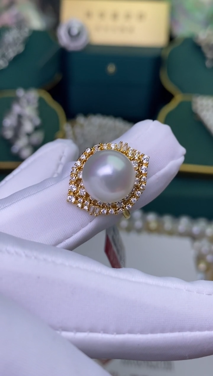 【闪购商品】海水珍珠戒指银S925镶嵌11-12