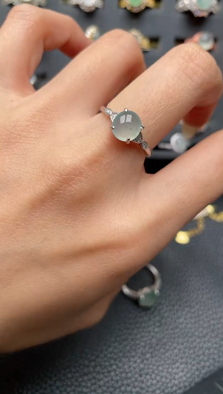 【闪购商品】翡翠戒指银S925镶嵌2222222222  7