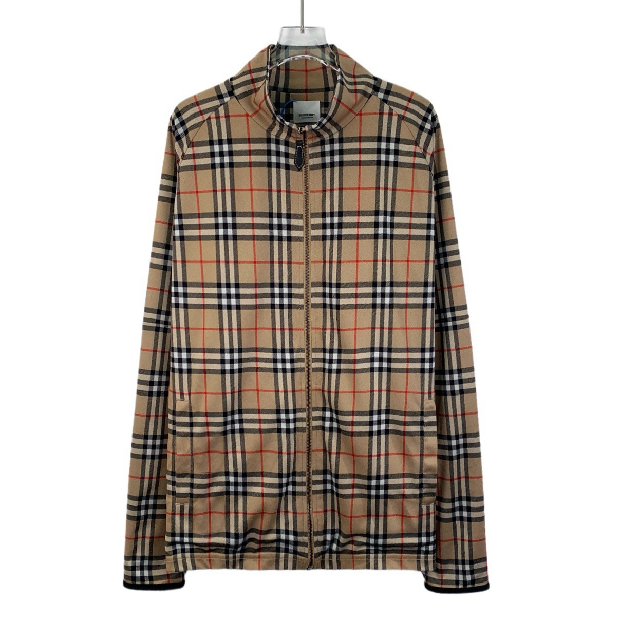 95新 BURBERRY/博柏利  IM0096  经典格纹立领拉链长袖外套 L码