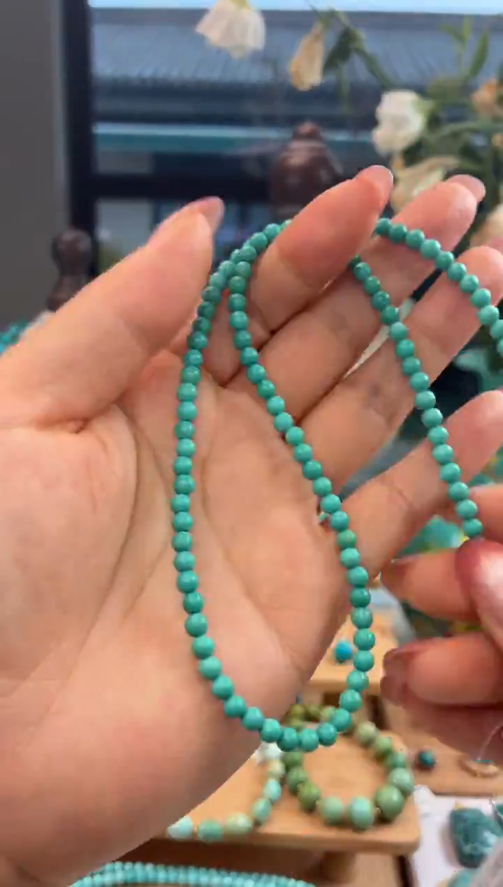 银S925镀金镶嵌绿松石项链1