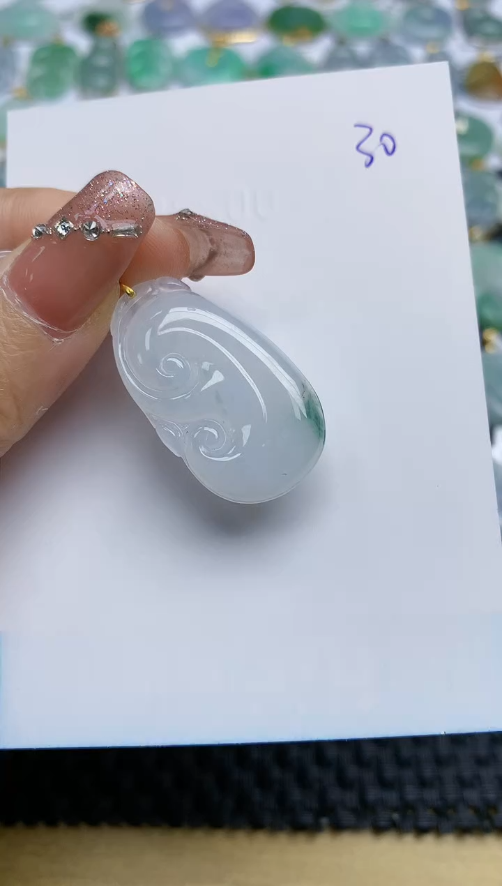 【闪购商品】翡翠颈饰18K金镶嵌天然A货翡翠 30