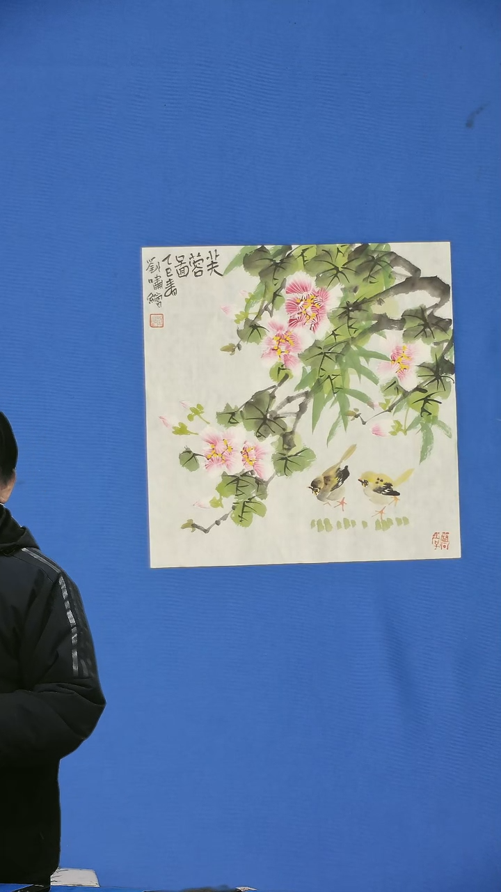 【闪购商品】国画花鸟  34*34   芙蓉图