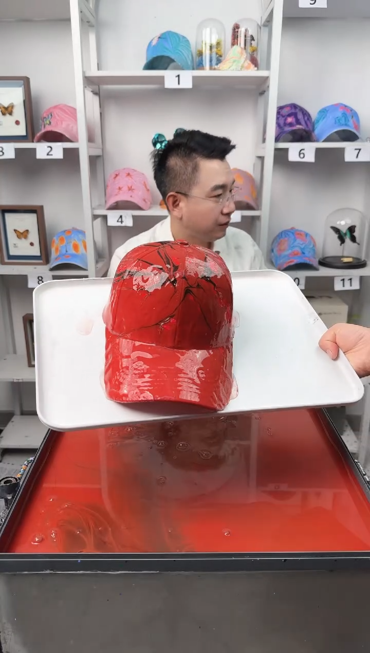 纯棉成人款国风腊梅水拓帽