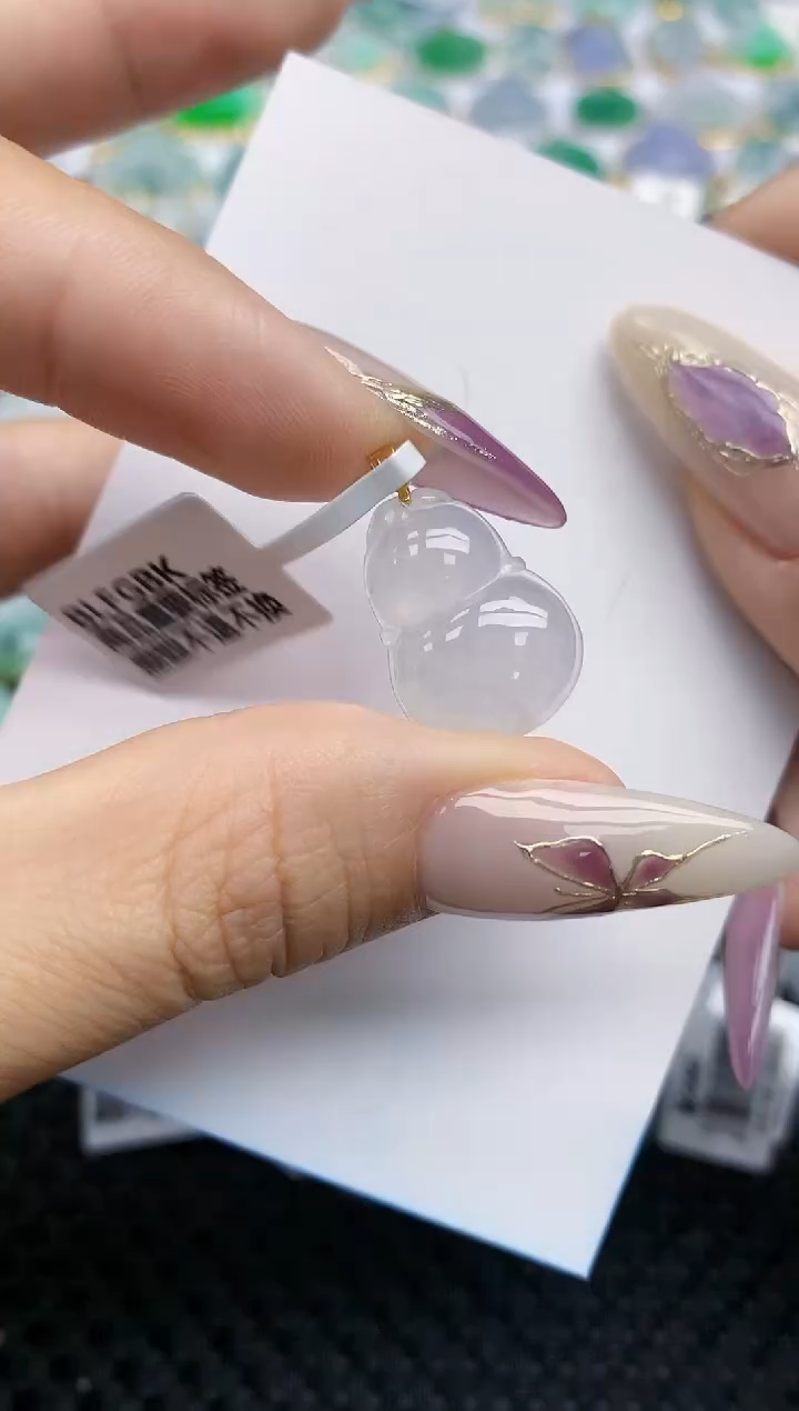 翡翠挂件18K金镶嵌52   天然翡翠A货