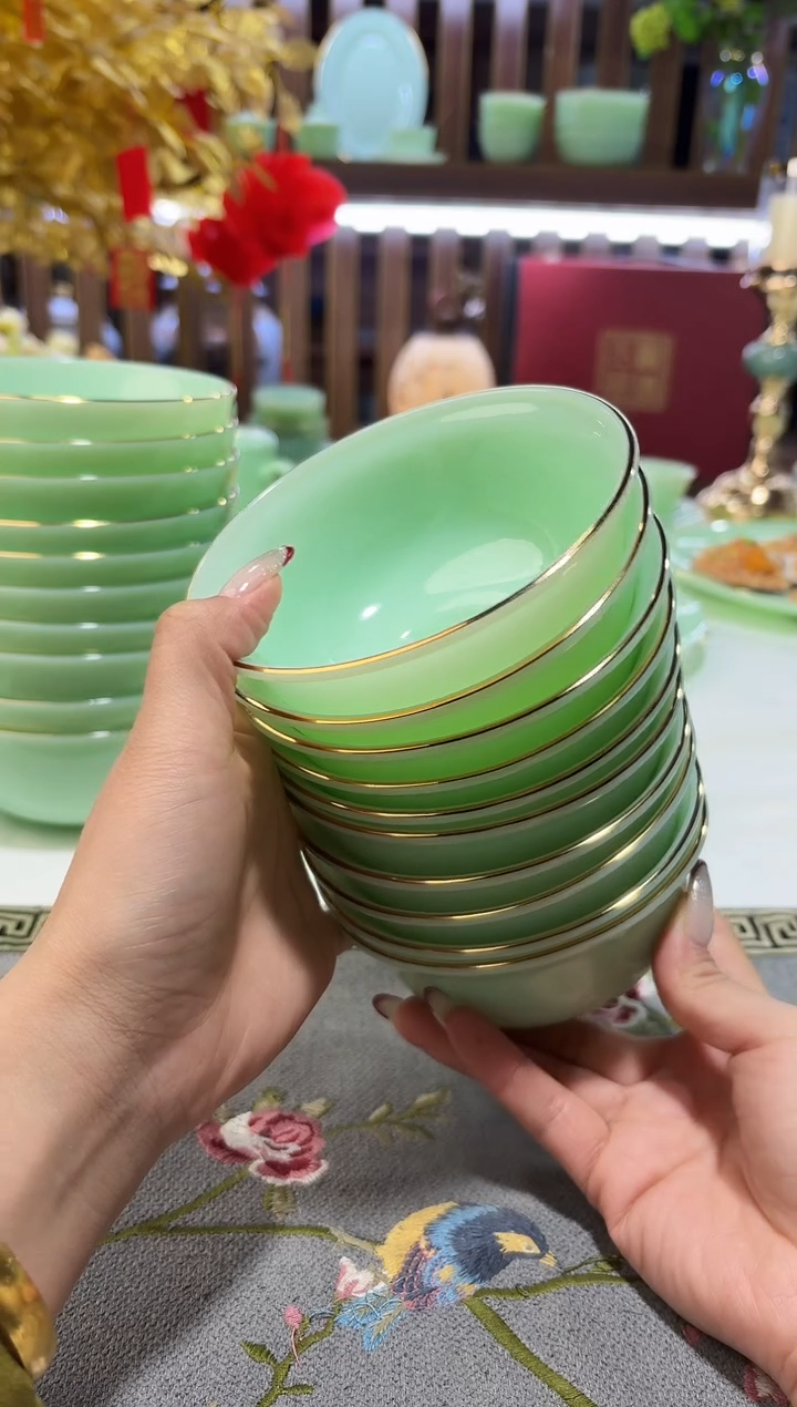 玉瓷4.5英寸饭碗10个