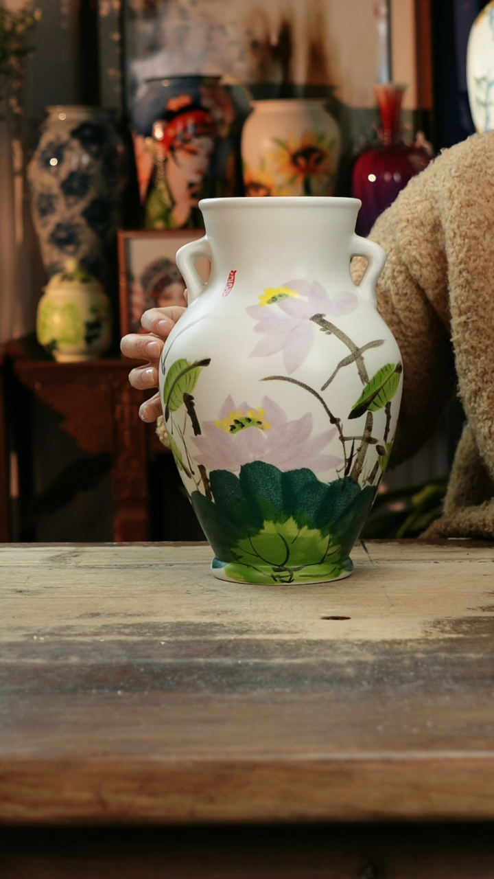 【闪购商品】瓷片景德镇纯手工釉下彩精品花瓶