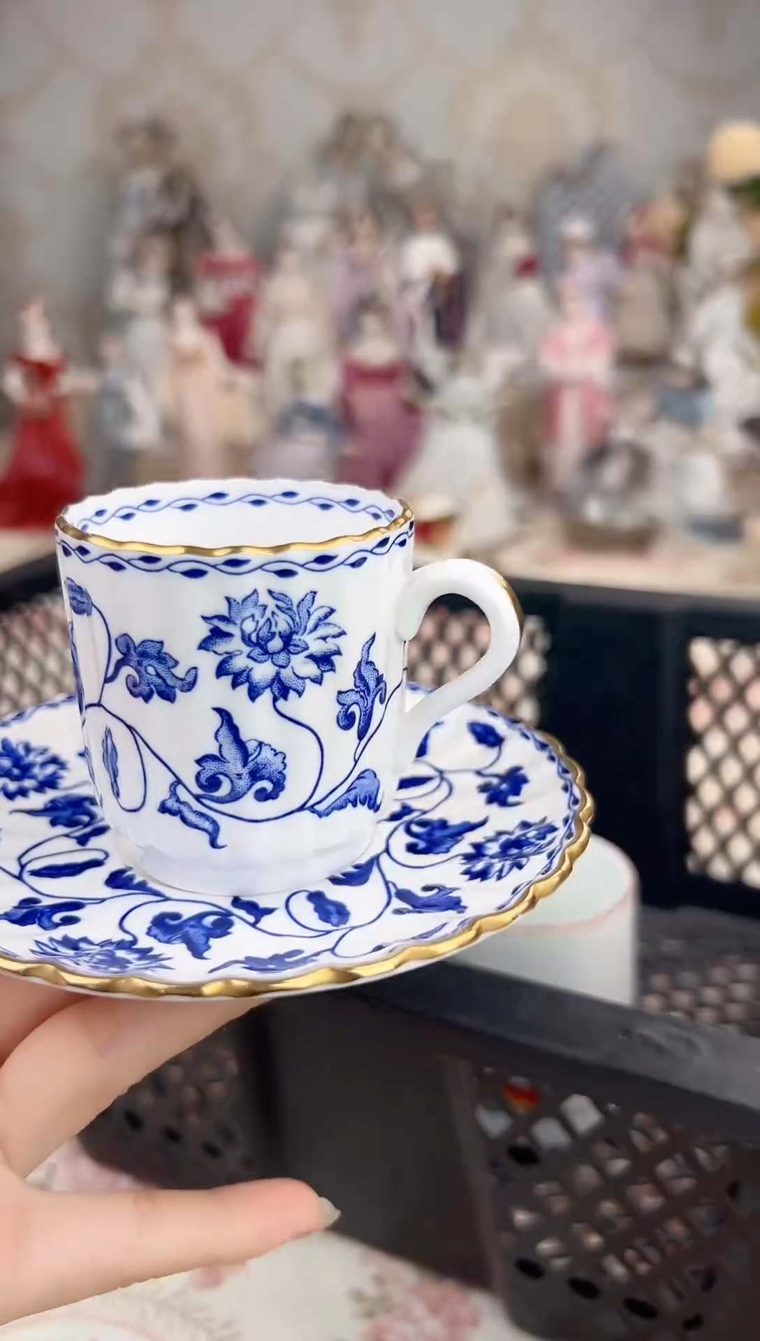 杯9 中古青花摩卡咖啡杯 