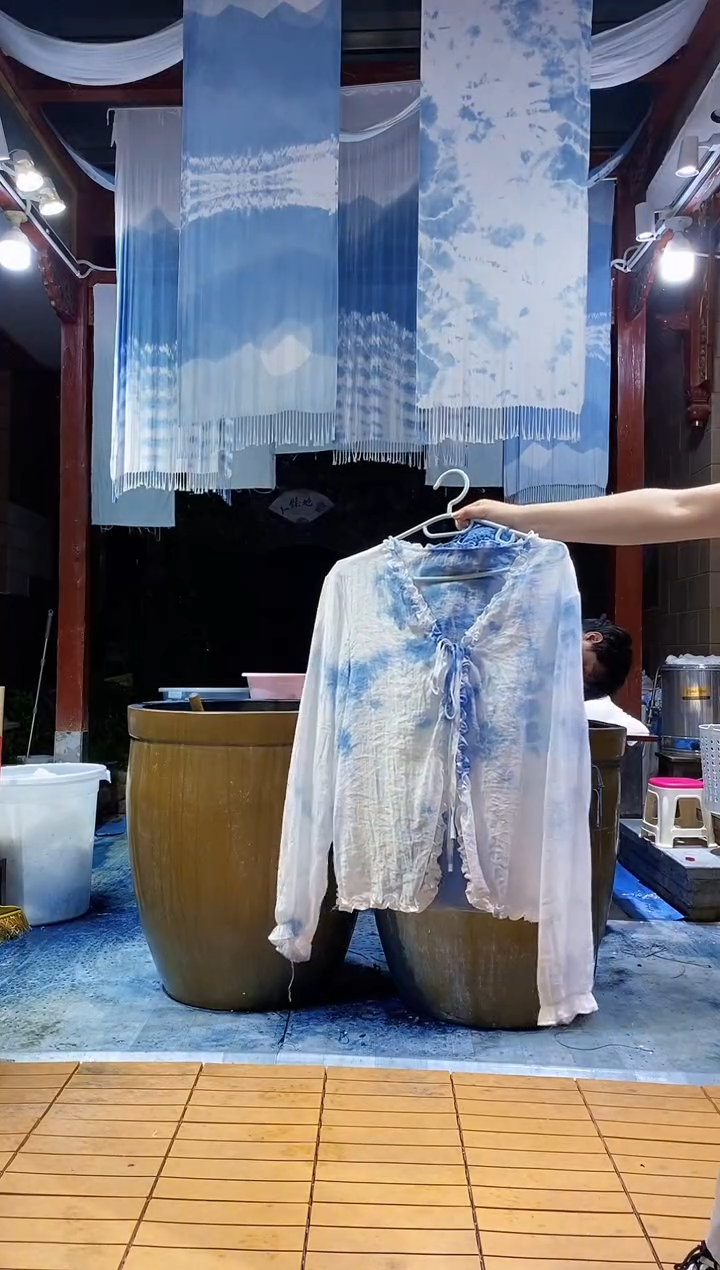 云浅蓝深 扎染服装 新款外搭