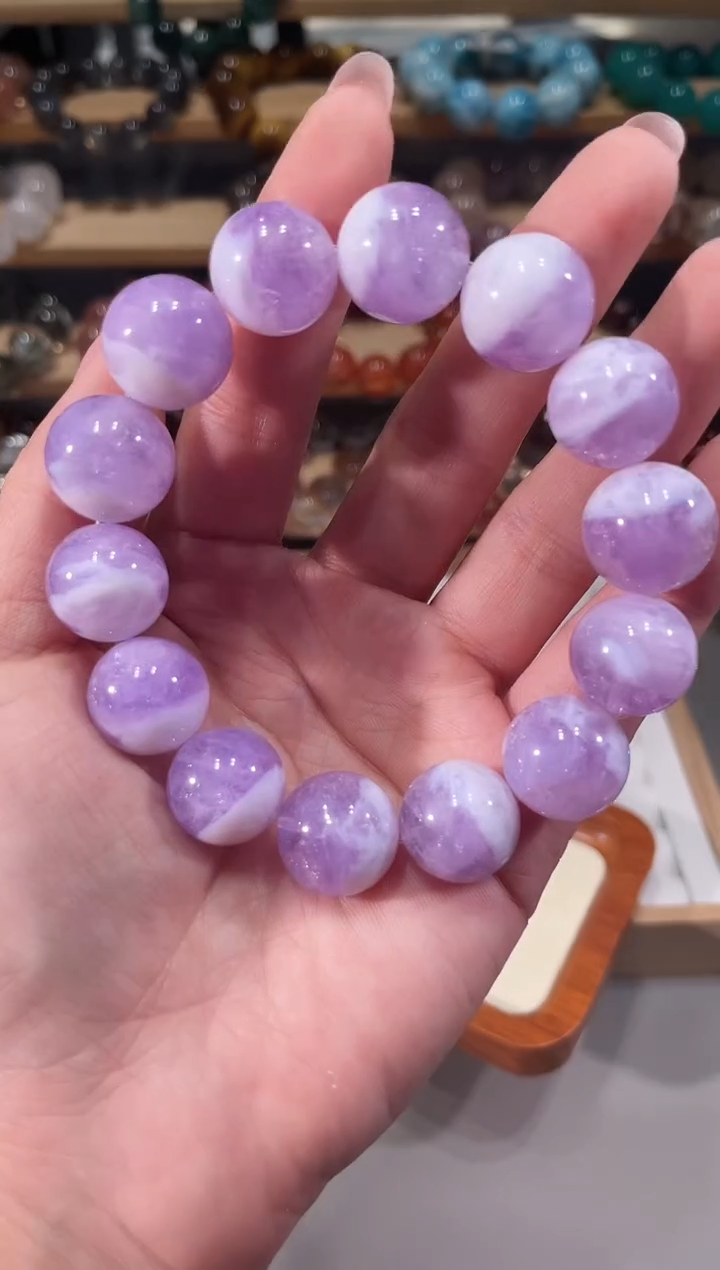 未镶嵌手链水晶A311紫玉晶手链15+