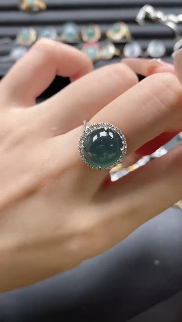 【闪购商品】翡翠戒指银S925镶嵌511515