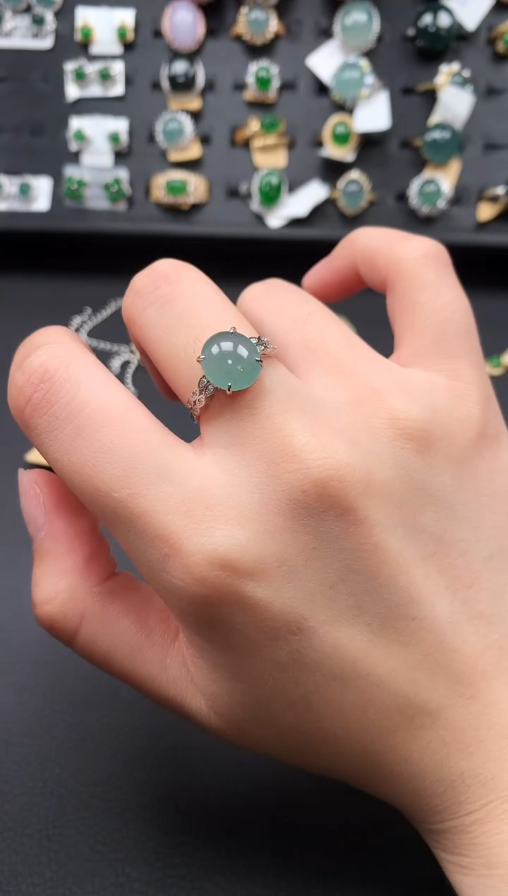 【闪购商品】翡翠戒指银S925镶嵌613451