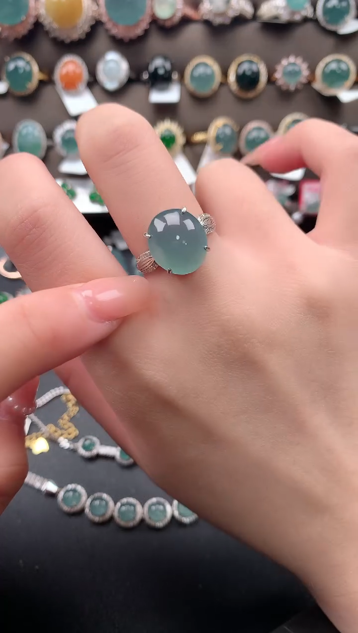 【闪购商品】翡翠戒指银S925镶嵌451251