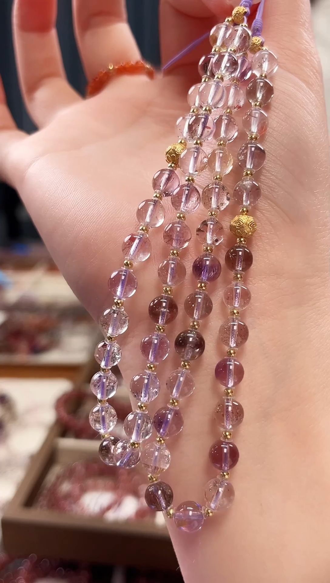 未镶嵌手串水晶仙女发超七手机链6mm【多样性发一】