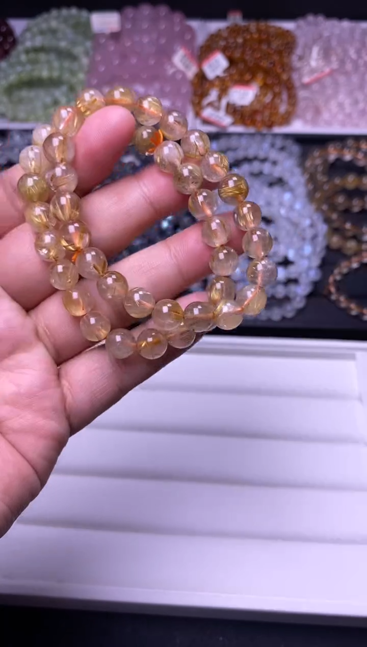 水晶手链未镶嵌8mm金发（多样性发货，发其一）