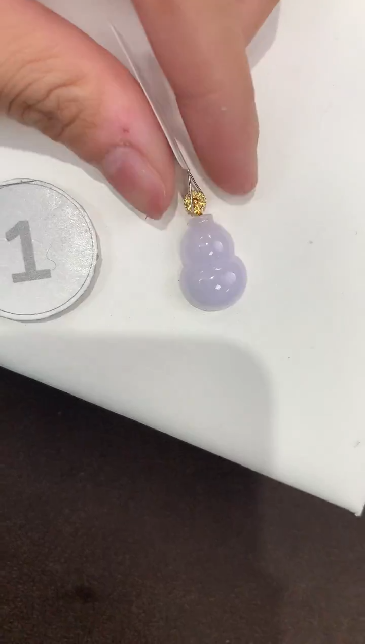 颈饰18K金镶嵌翡翠天然缅甸A货翡翠