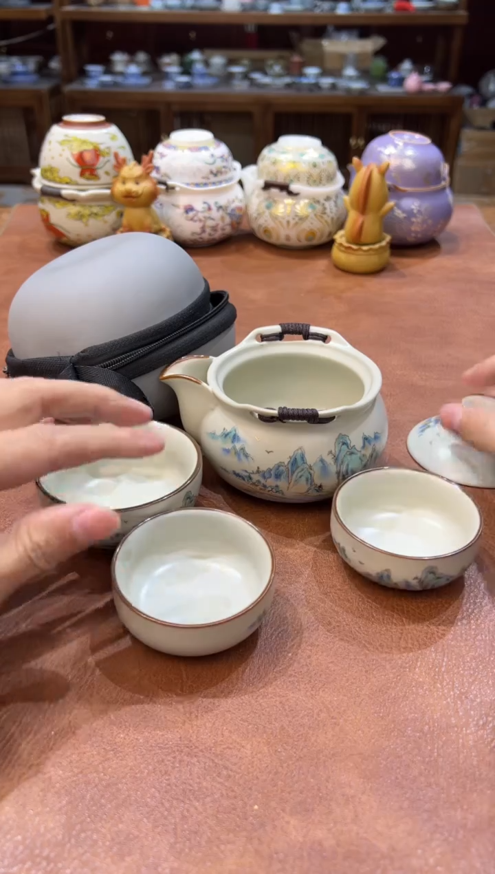 真的很便宜会开片的旅行茶具