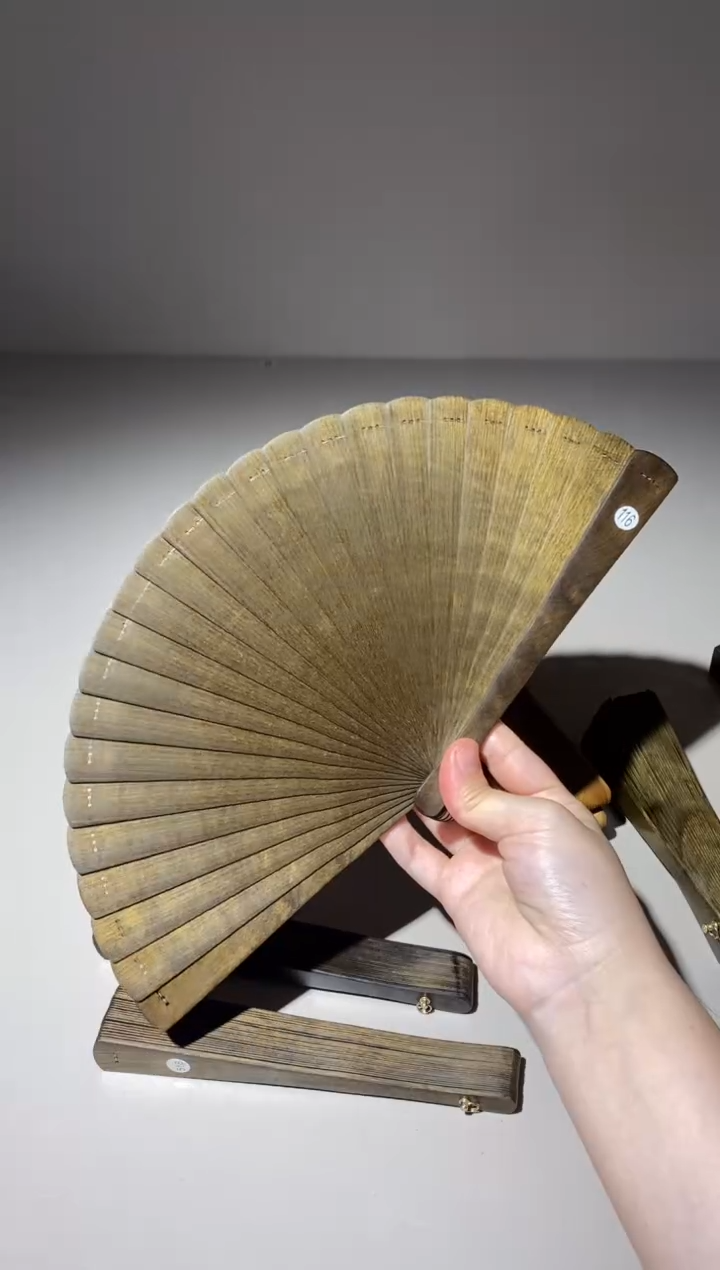 金丝楠哆*金丝楠木阴沉乌木扇116