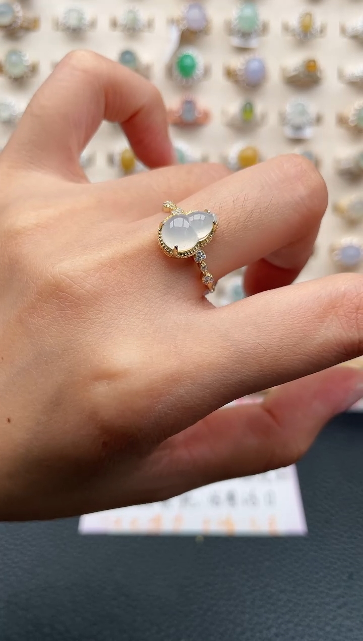 翡翠戒指银S925镶嵌1111