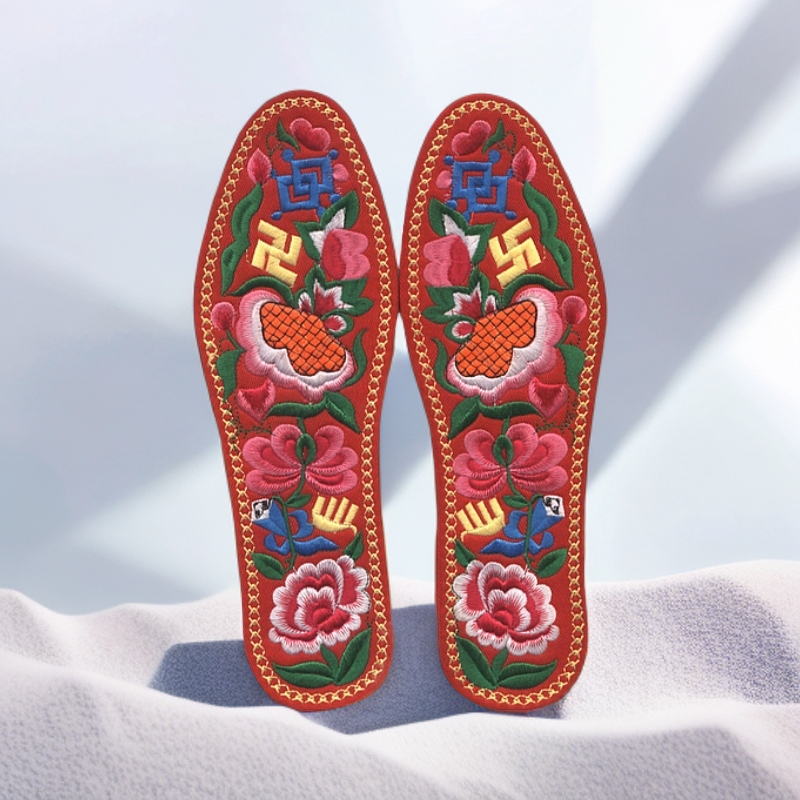 精美绣花鞋垫，刺绣工艺品
