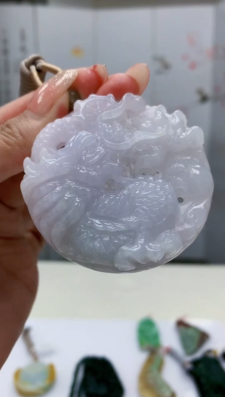 【闪购商品】定制翡翠未镶嵌4812MM-毛货挂件56