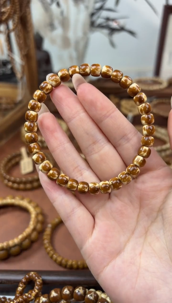 手串紫金鼠7*6纯肉实心紫金鼠焦糖火焰老型