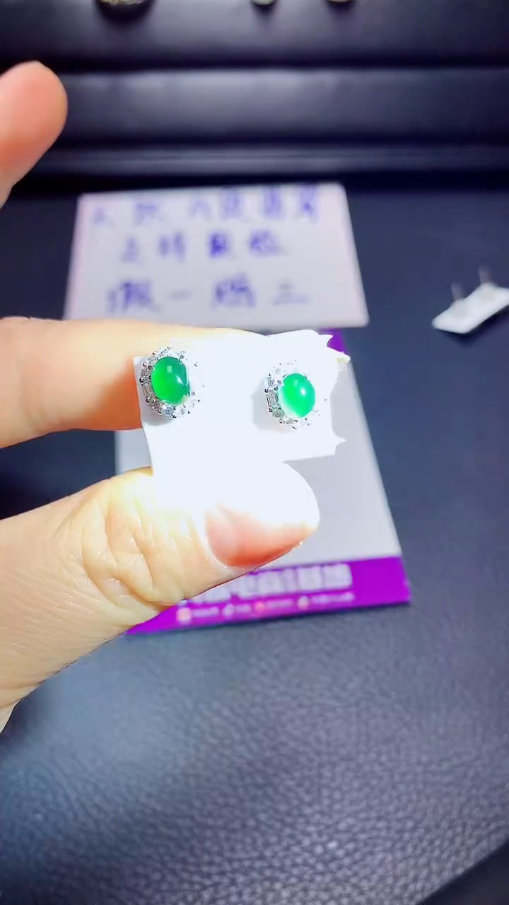 银S925镶嵌戒指翡翠 天然翡翠A货s925银镶