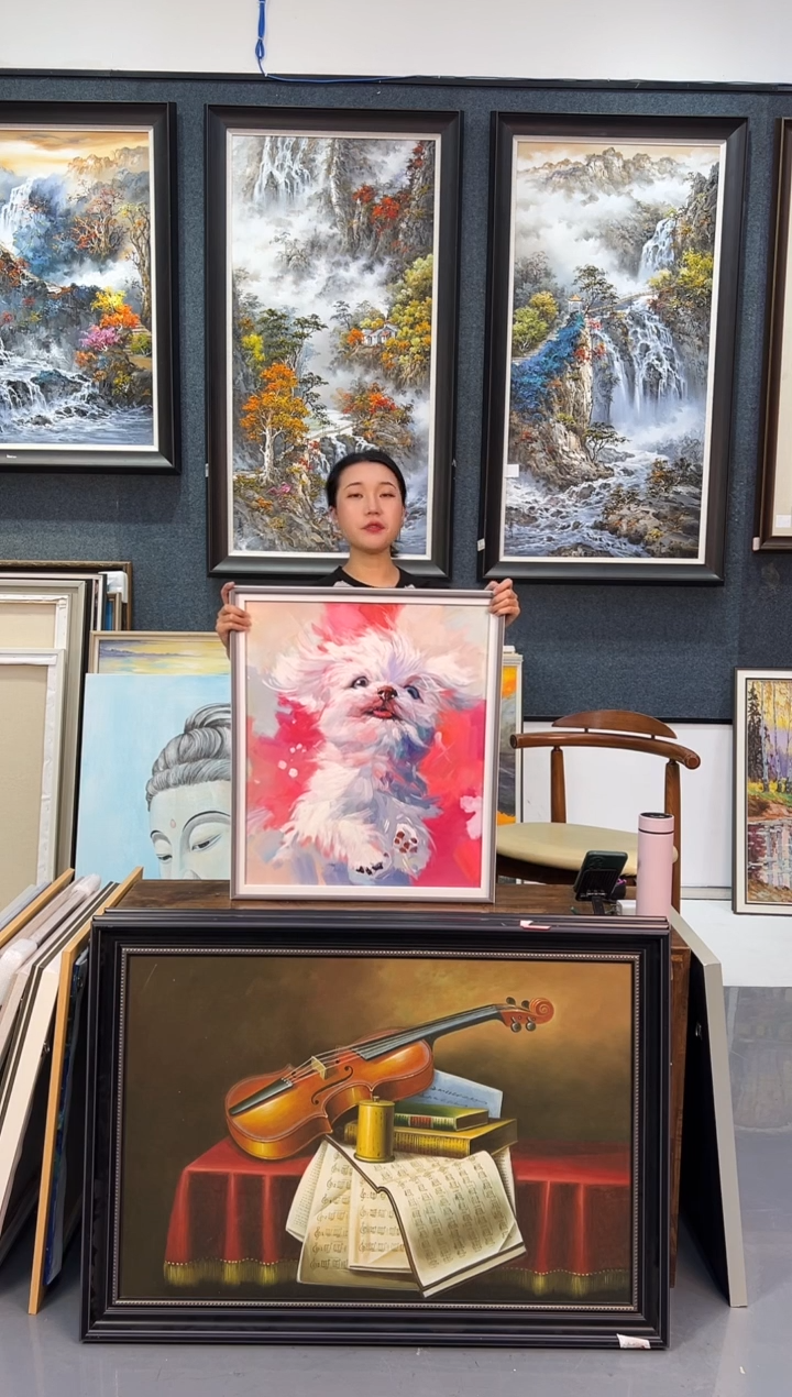 【闪购商品】油画10.3号手绘油画-50*60-狗