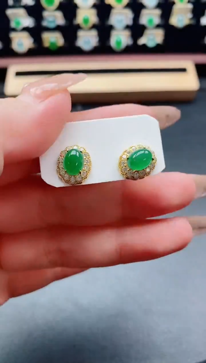 银S925镶嵌戒指翡翠1