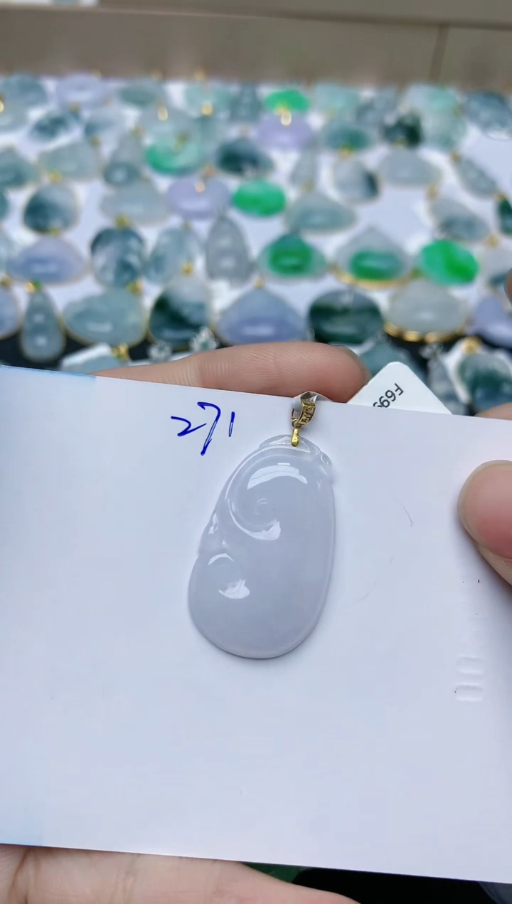 【闪购商品】翡翠颈饰18K金镶嵌天然翡翠A货    271