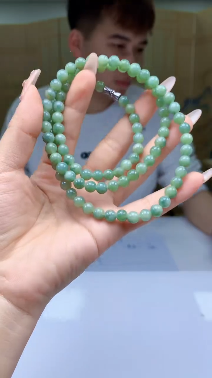 【闪购商品】定制翡翠未镶嵌4868ty-毛货珠链94