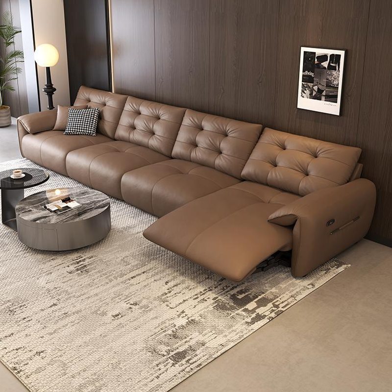 零靠墙电动功能大象耳朵云朵沙发头层牛皮现代简约客厅直排可调节