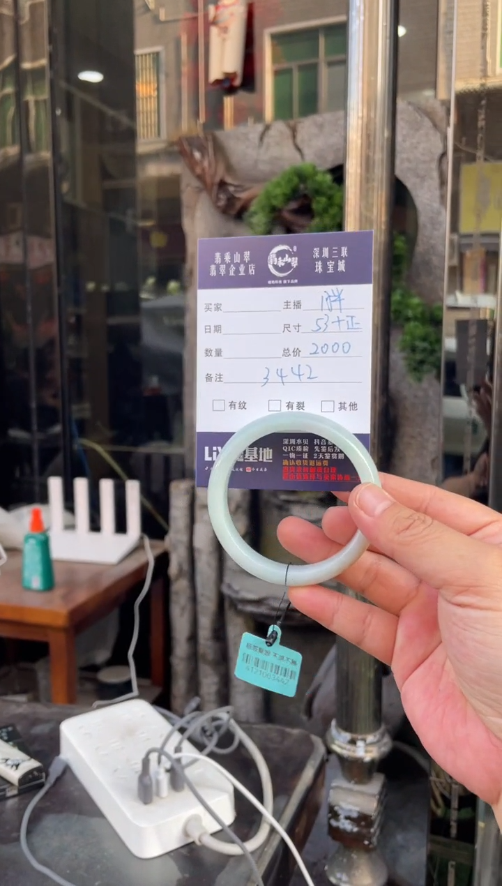 未镶嵌手镯翡翠W 53正圈 3442