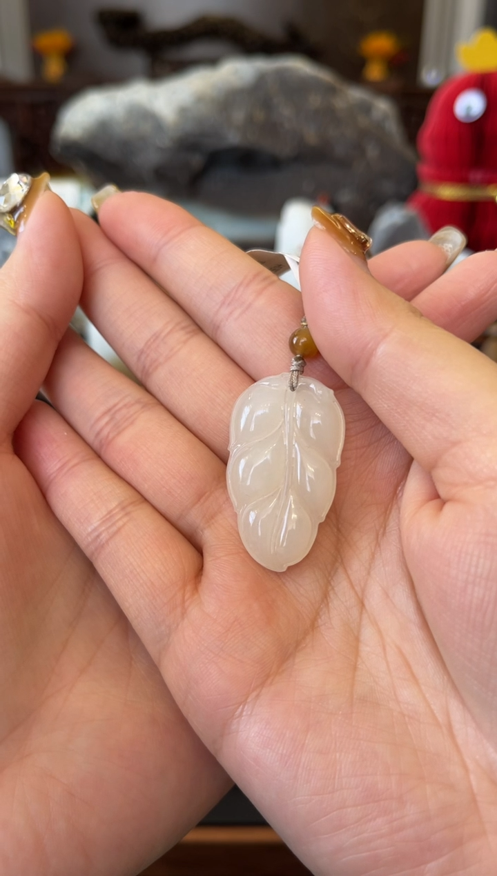 【闪购商品】和田玉（白玉）挂件未镶嵌天泰白玉金枝玉叶（大）