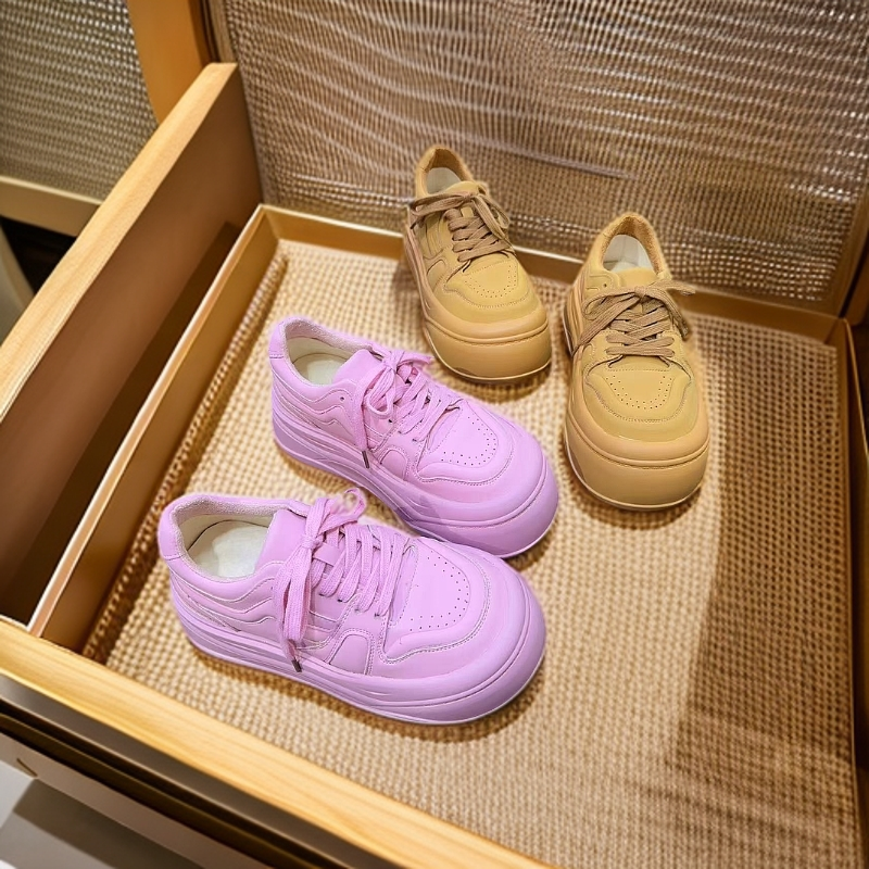 【2038-1】早春新款时尚潮流百搭厚底薄绒浅口女鞋