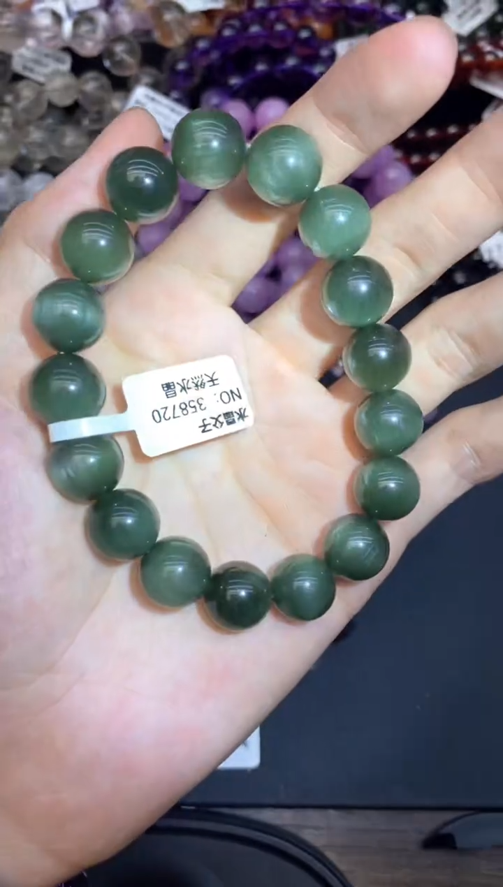 未镶嵌手串水晶A51绿兔毛12mm