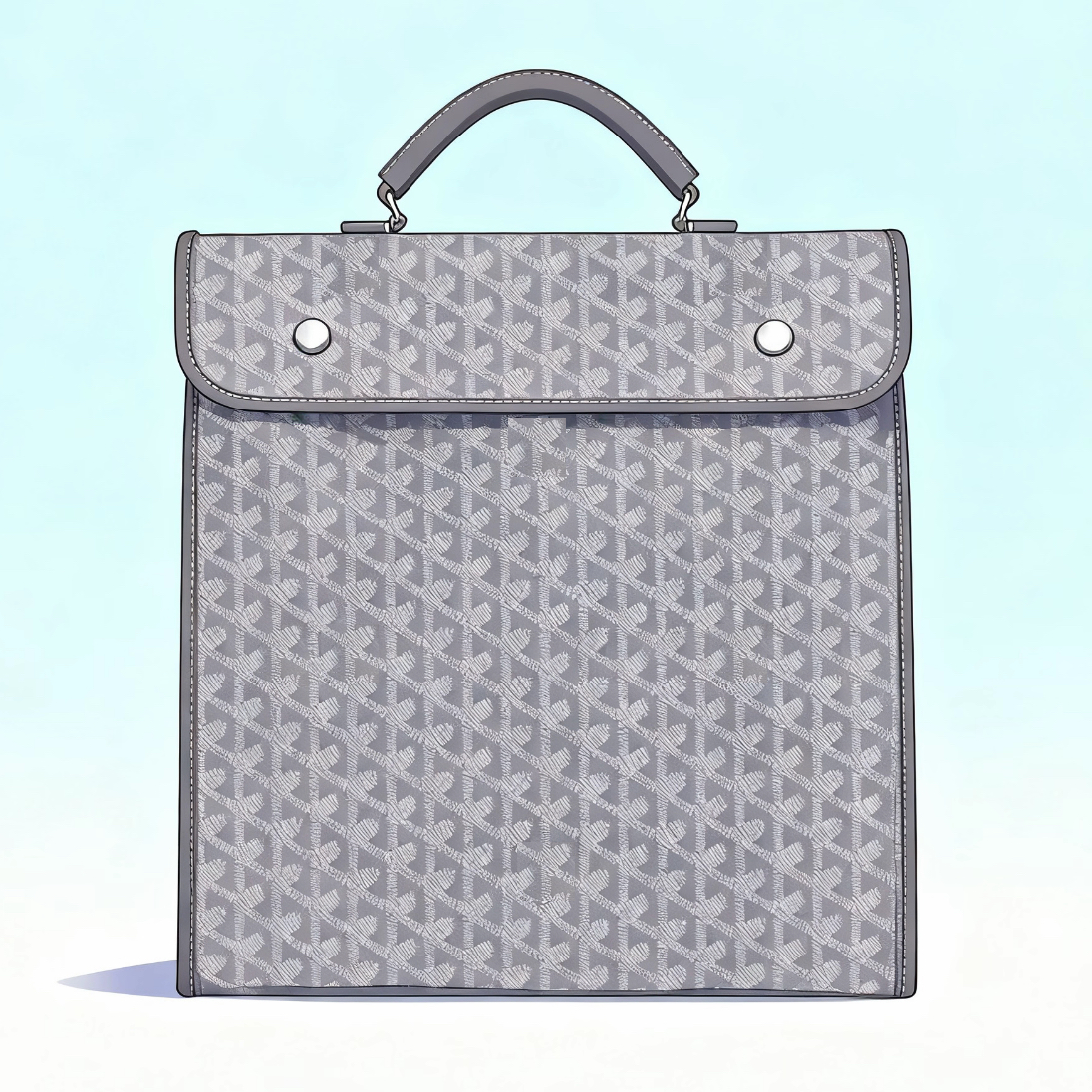 Y字老花满印可折叠多口袋大容量帆布拼小牛皮手提包双肩包