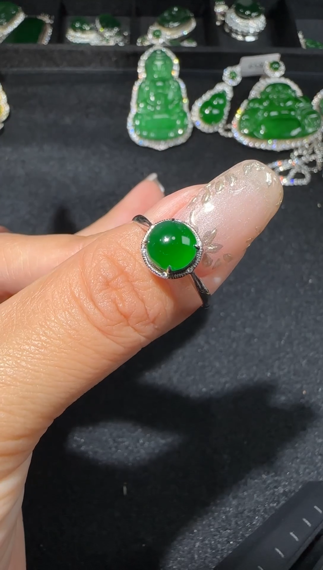 【闪购商品】翡翠戒指18K金镶嵌多样性发货拍一发一