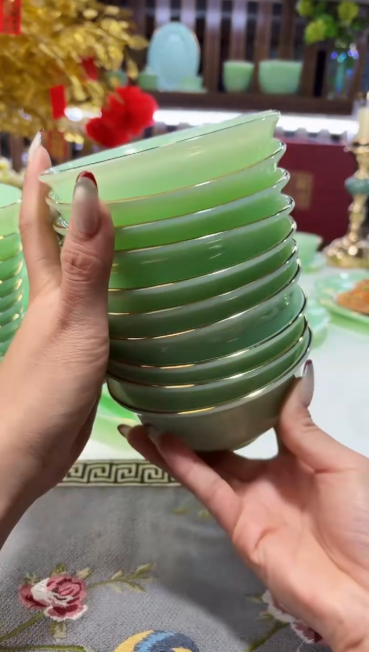 玉瓷4.5英寸饭碗10个