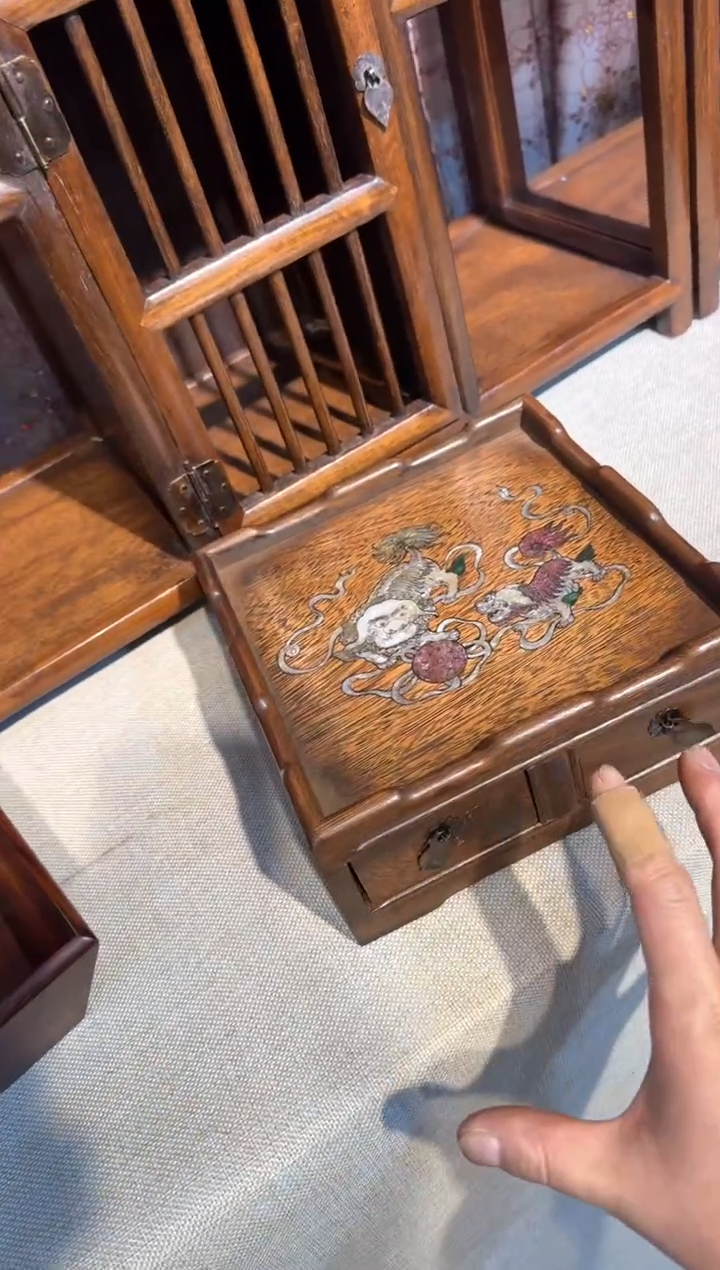 【闪购商品】木花梨木   双抽      文成盒