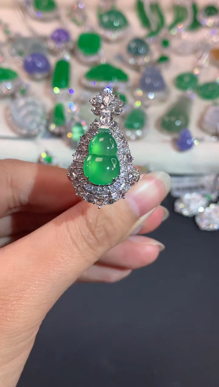 【闪购商品】翡翠戒指18K金镶嵌A333|三用49800