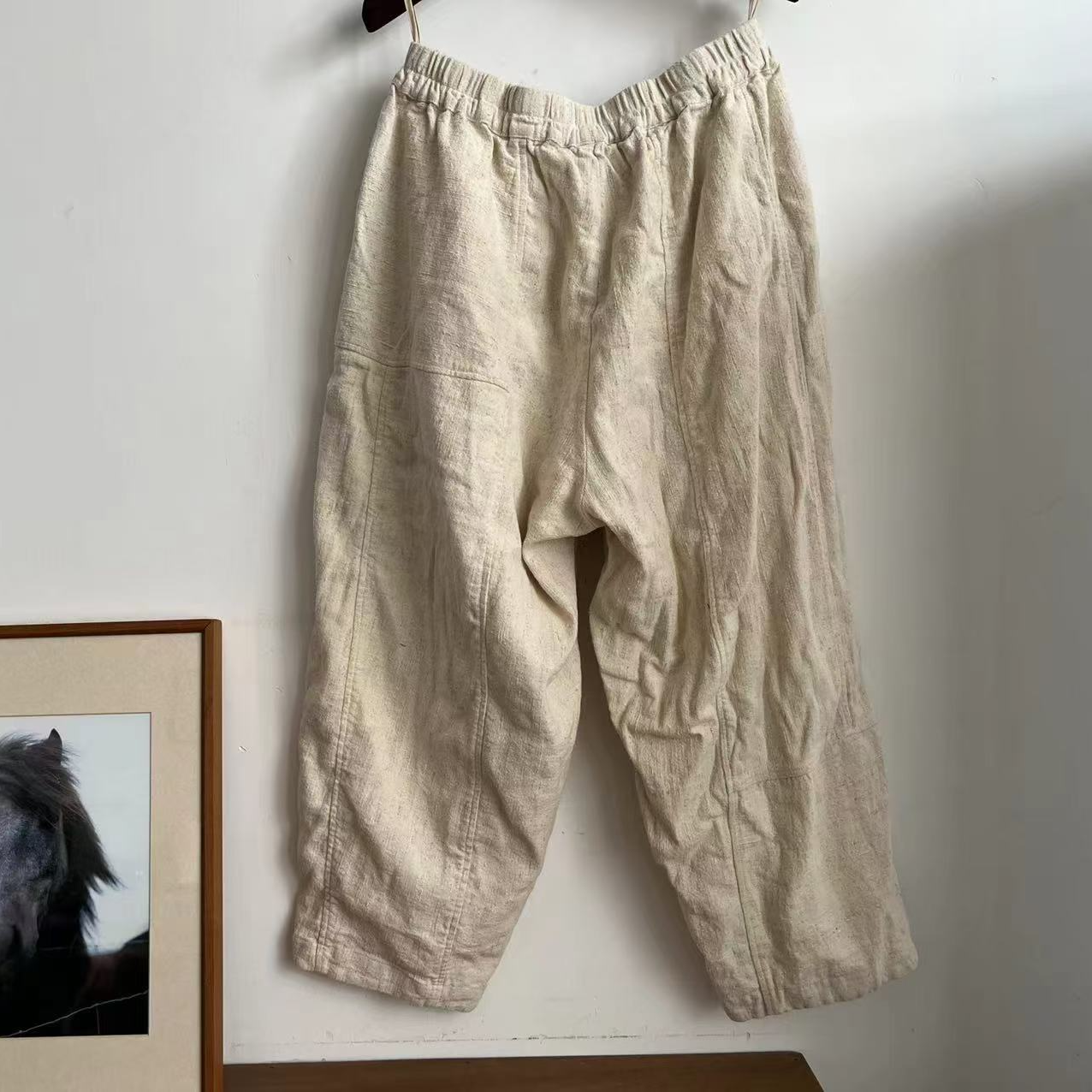 荼Tu-K35660-1无为亚麻宽松休闲裤