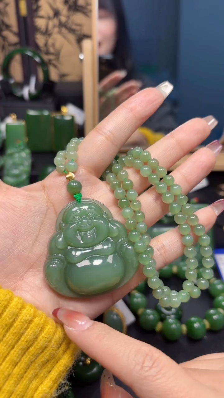 【闪购商品】和田玉（碧玉）吊坠(赠链)未镶嵌1