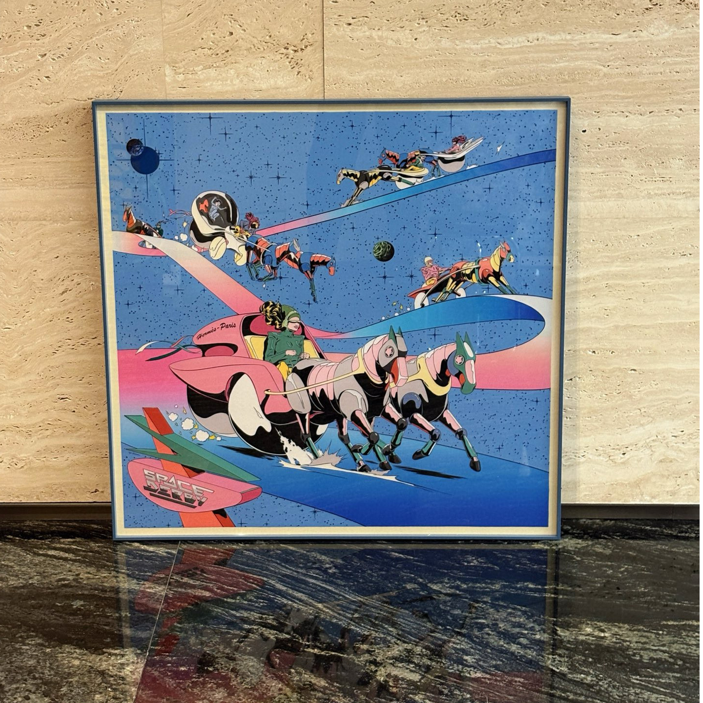 未使用 Hermes/爱马仕 Hermes/爱马仕 老佛爷太空赛马丝巾画