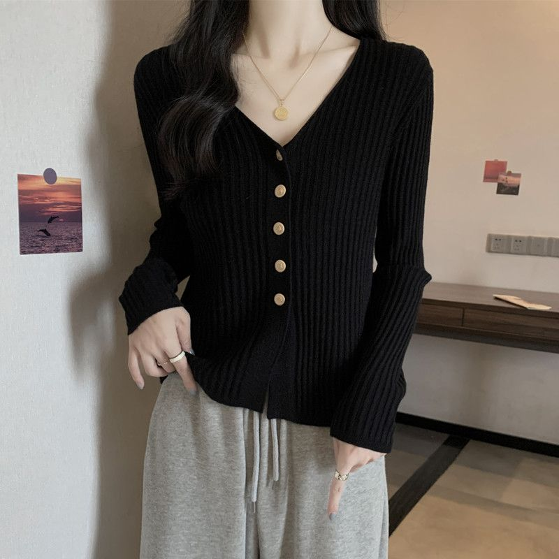 大码女装2025夏季新款长袖针织衫百搭保暖秋季长袖3755