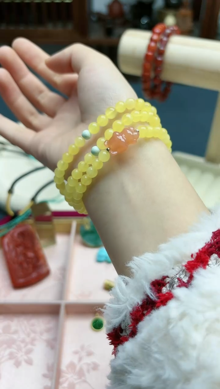 【闪购商品】蜜蜡裸石未镶嵌蜜蜡多宝长串*1 LP