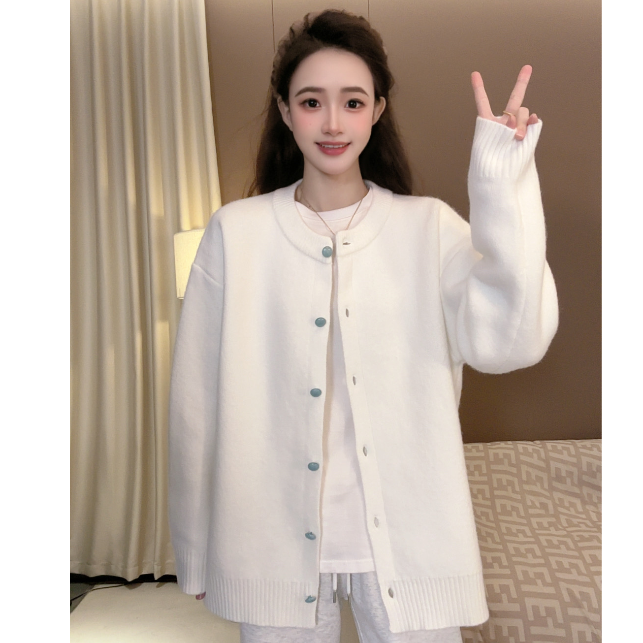 FAND妍妍【韩系极简毛衣】秋冬情侣装针织时尚百搭开衫外套毛衣