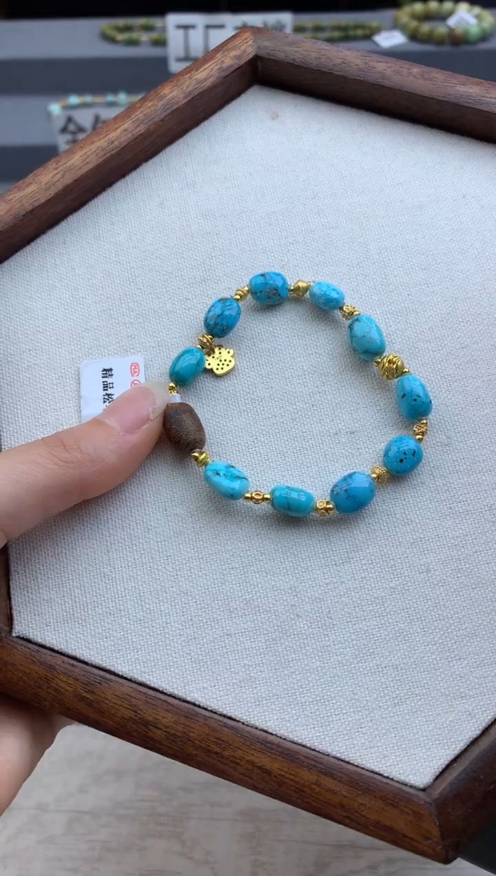 未镶嵌绿松石手链茜.G108