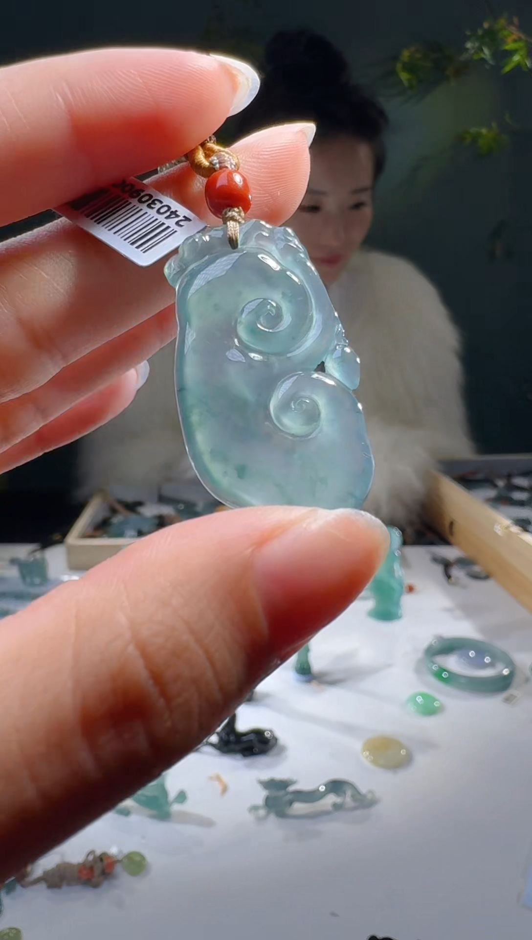 【闪购商品】翡翠颈饰未镶嵌天然A货翡翠如意