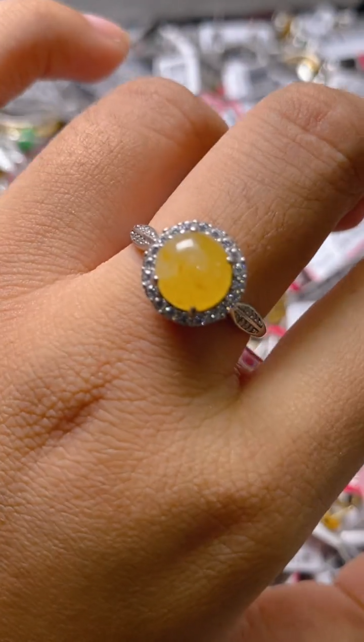 银S925镶嵌戒指翡翠百内无证书